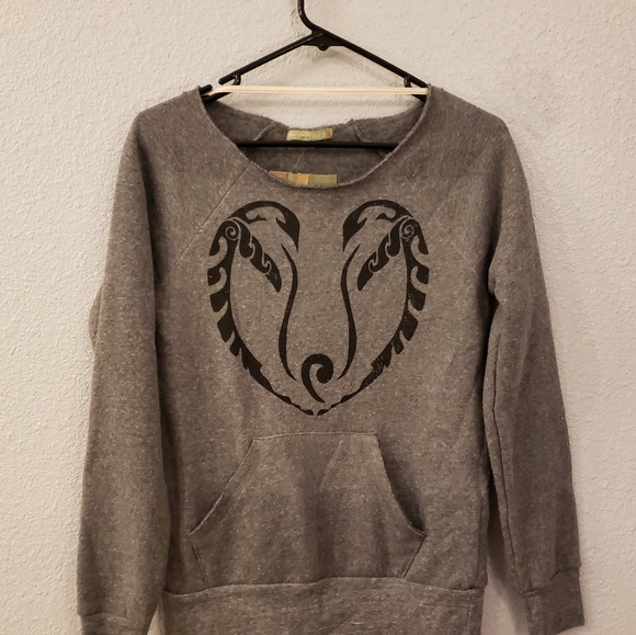 ALTERNATIVE EARTH GRAY SCOOP NECK SWEATSHIRT - Picture 1 of 4